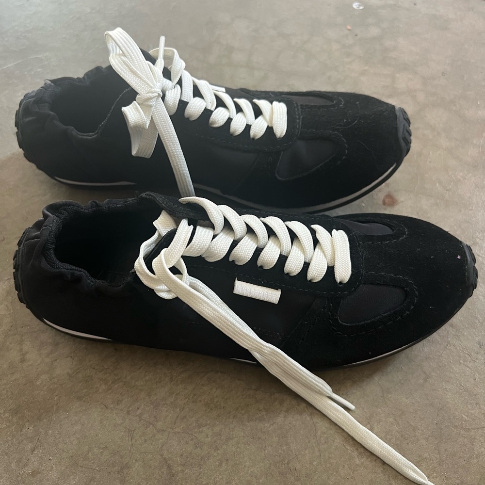 Zara Black Sneakers with White Laces